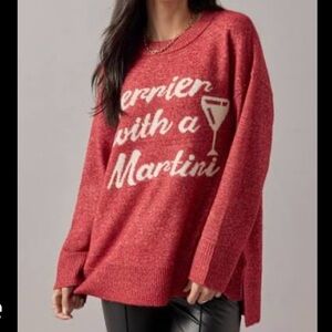 Francesca's Holiday Merrier With A Martini Pullover Sweater size small
